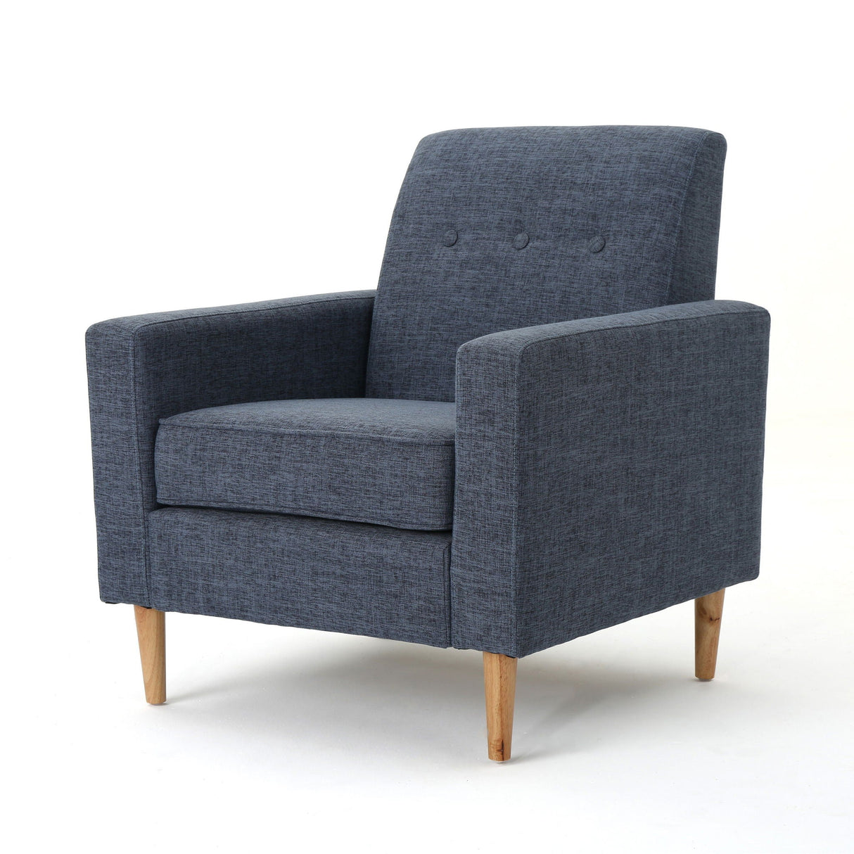 Nebulize - Upholstered Fabric Club Chair With Button Tufted And Square Off Arm And Back