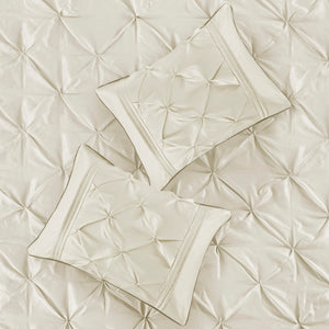7 Piece Tufted Comforter Set Ivory Full