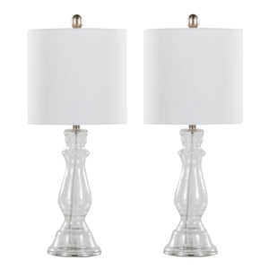 Bishop 24" Contemporary Glass Table Lamp Set of 2
