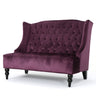 Upholstered Loveseat with Wing Back and Diamond Tufting - Multiple Colors