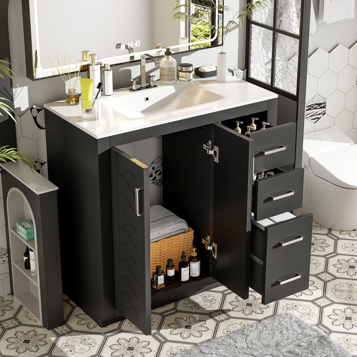 Bathroom Vanity With Sink Combo, Storage Cabinet