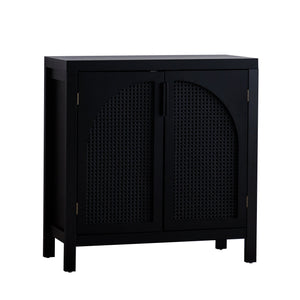 Black Accent Cabinet with 2 Doors - 29 Inch Narrow Credenza