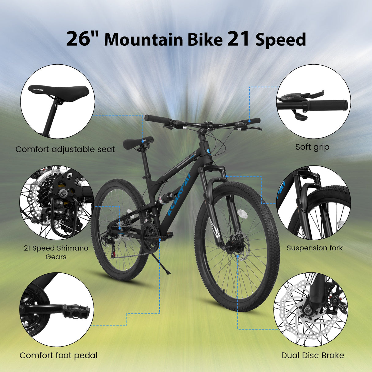 A26207 26 Inch Steel Frame Mountain Bike