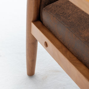 Wide Arm Chair - Light Brown