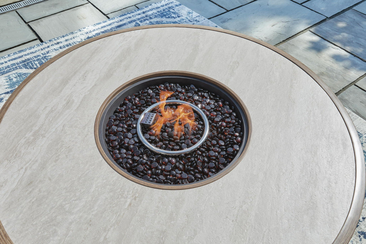 Rainier Ranch - Round Fire Pit Table - Beige