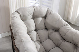 Outdoor Rattan Rocking Chair with Padded Cushion