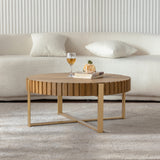 Modern Handcrafted Coffee Table with Solid Wood Reliefs