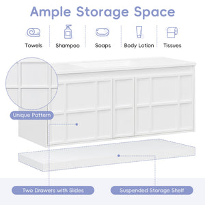 48 Inch Wall Mounted Bathroom Vanity Cabinet