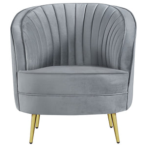 Sophia - 3 Piece Upholstered Channel Tufted Sofa Set - Gray
