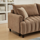 83'' Futon Sofa Bed with Adjustable Backrest and 2 Pillows