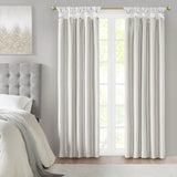 Twist tab total blackout window curtain panel white 50x95" blackout