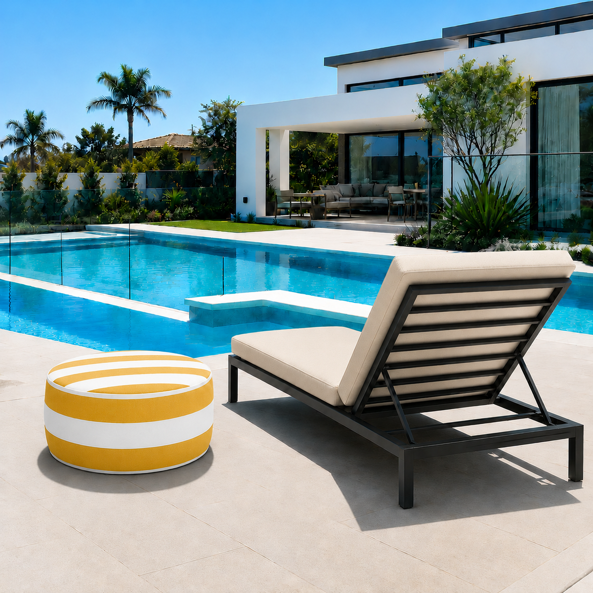 Outdoor Inflatable Ottoman 21"x21"x9"