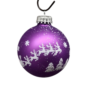Krebs Value Glass Ornament 4 pack - Santa on Lilac