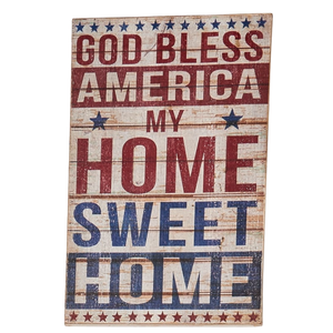 God Bless America Distressed Wooden Sign
