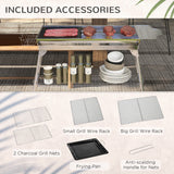 Outsunny Stainless Steel Portable Folding Charcoal Grill