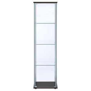 Bellatrix 3-shelf Clear Glass Curio Cabinet Cappuccino