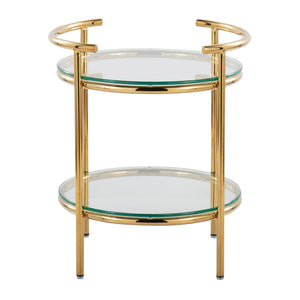 Gold and Glass Side Table with 2 Tiers - Rhonda