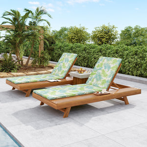 Lounge Chaise Set with Water-Resistant Cushions