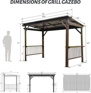 6.5x12FT Hardtop Grill Gazebo