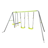 Outdoor Playground Swing Set for Age 3+ with Face-to-Face Swing
