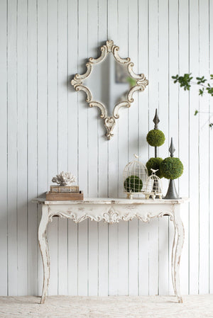 Slimline Wash Console Table, White Washed