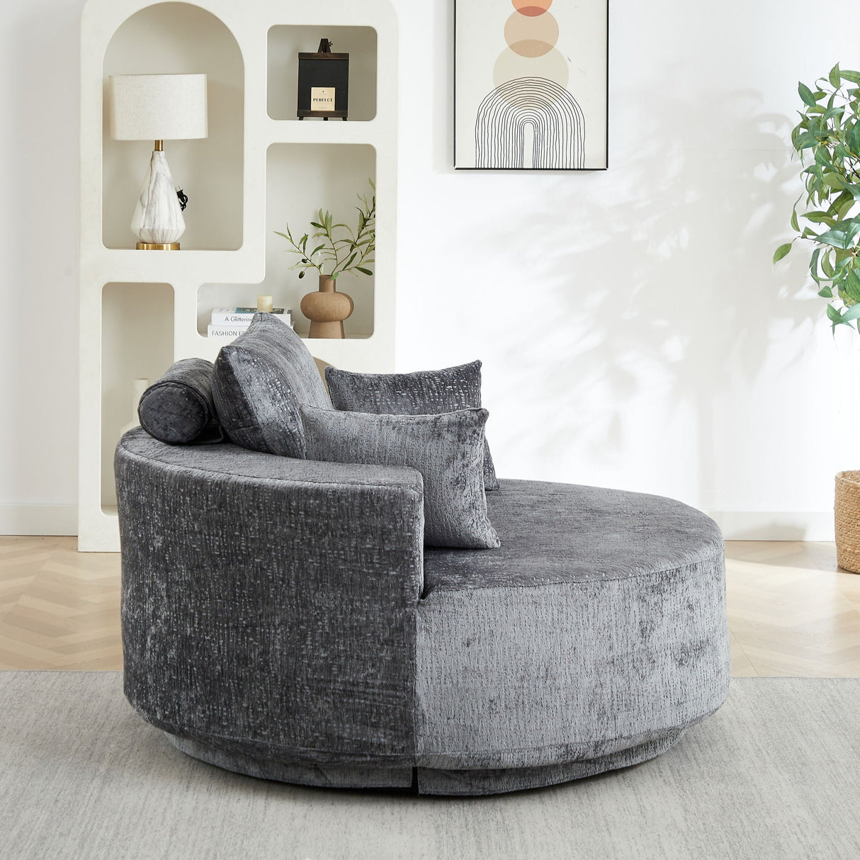 Swivel Chair With Rotating Base For Living Room