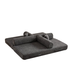 Convertible Sleeper Sofa Bed With Cylindrical Pillow