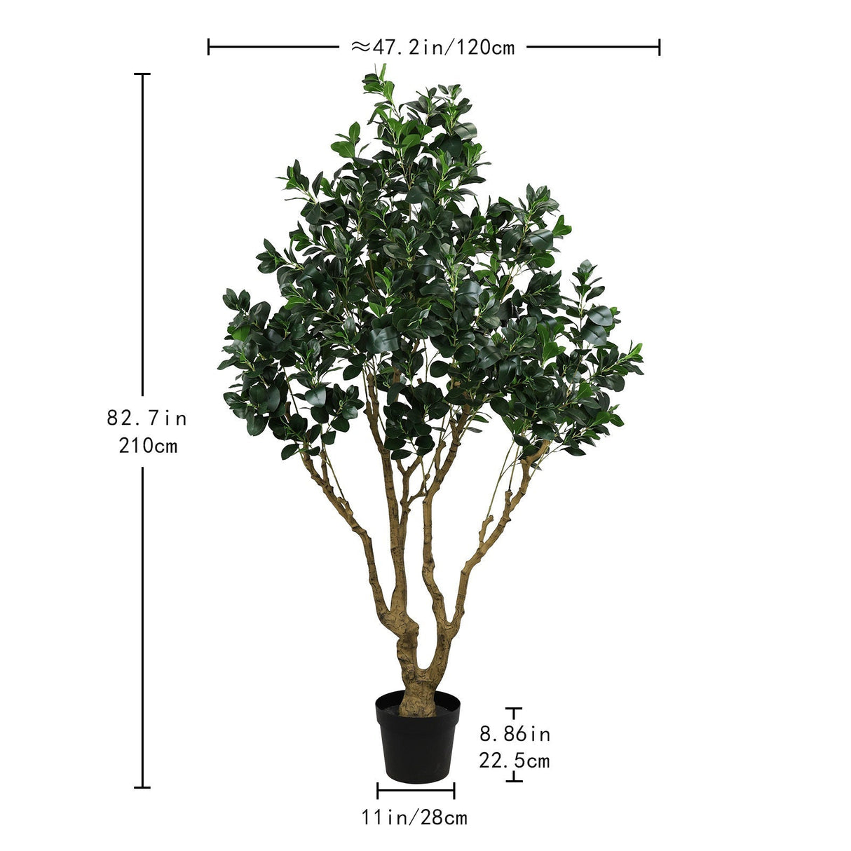 7.2FT Tall Artificial Silk Tree Large Faux Greenery Plant