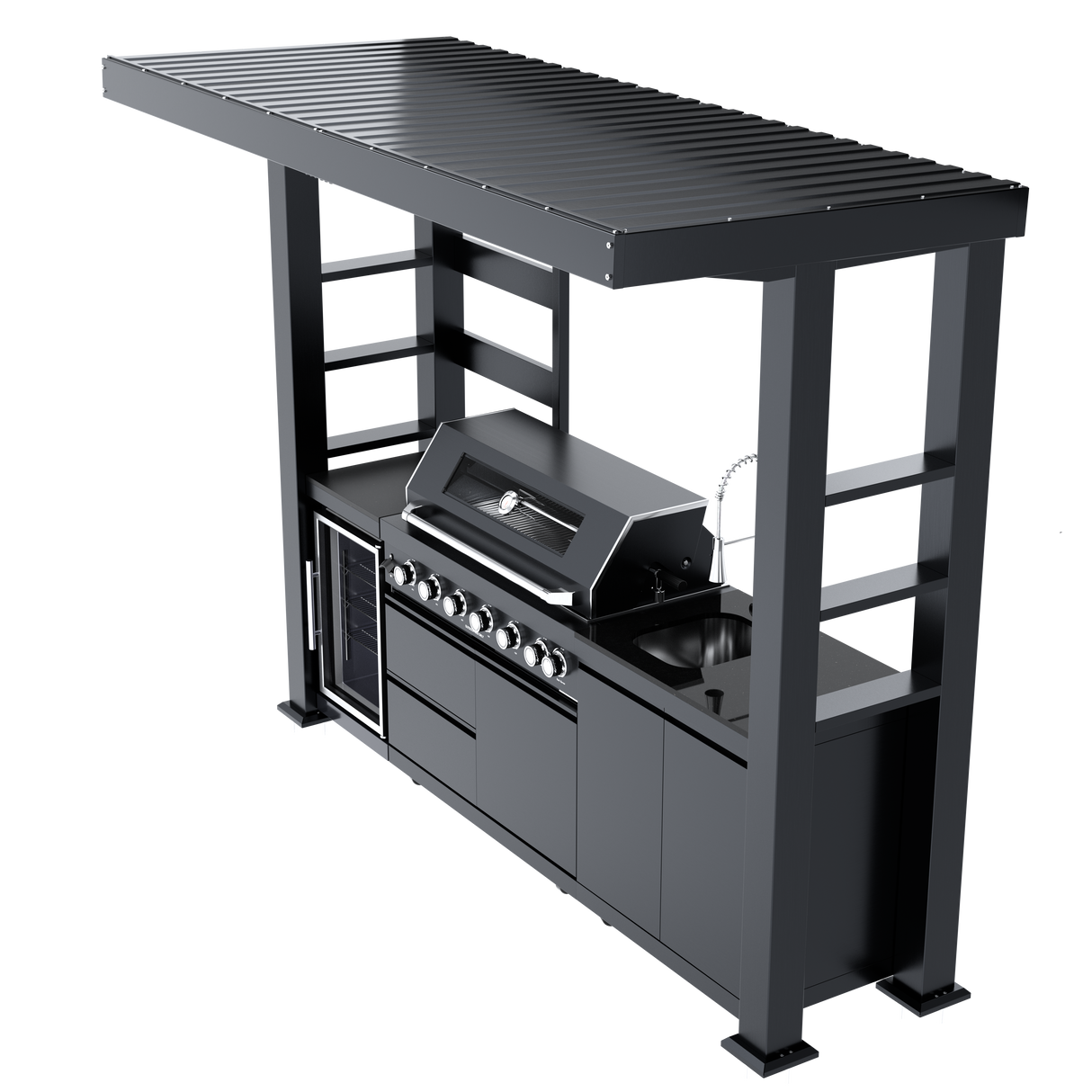 108-Inch 6-Burner Deluxe Outdoor Kitchen Grill