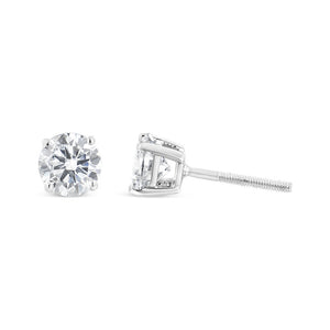 14K White Gold 5/8 Cttw Lab Grown Diamond 4-Prong Classic Stud Earrings (F-G Color, VS2-SI1 Clarity)