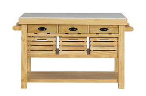 Grovaam - Kitchen Island - Marble Top & Natural