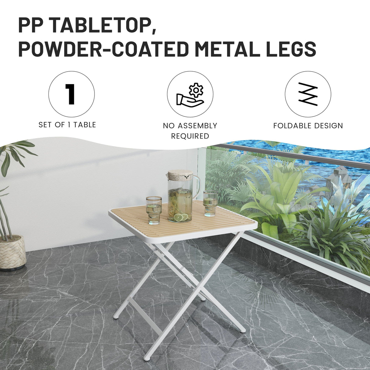 4 Piece Set Of Single Chairs With A Folding Square Table