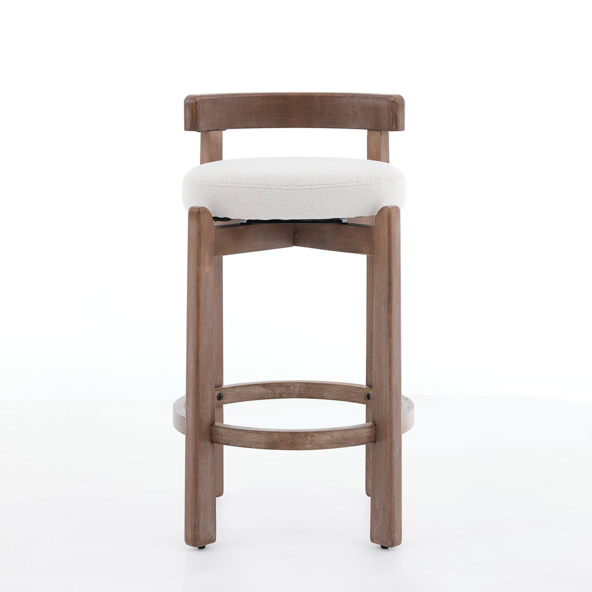 Set of 2 Swivel Counter Stools with Mid-Century Modern Design