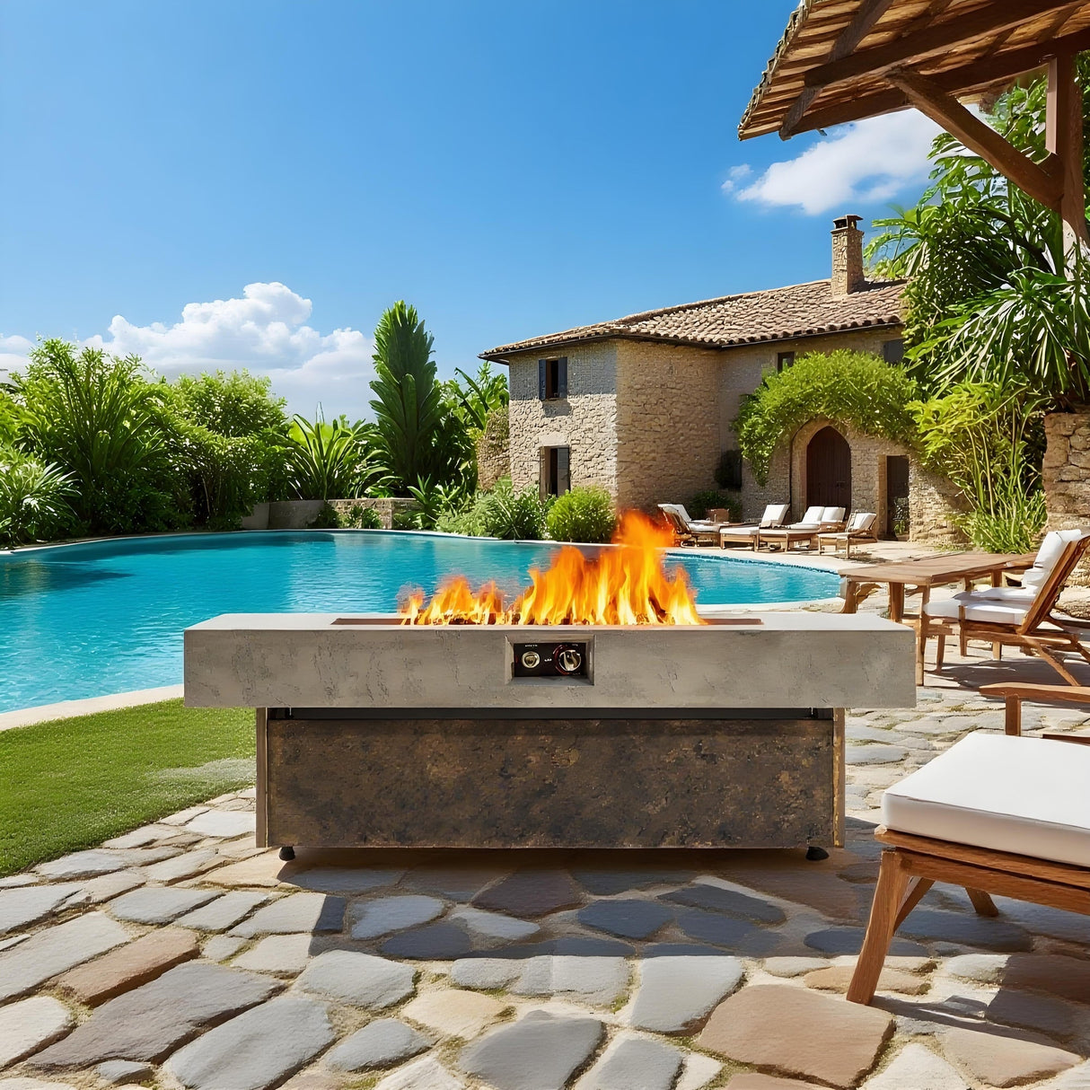 Tabletop Propane Fire Pits - 56 x 23 in