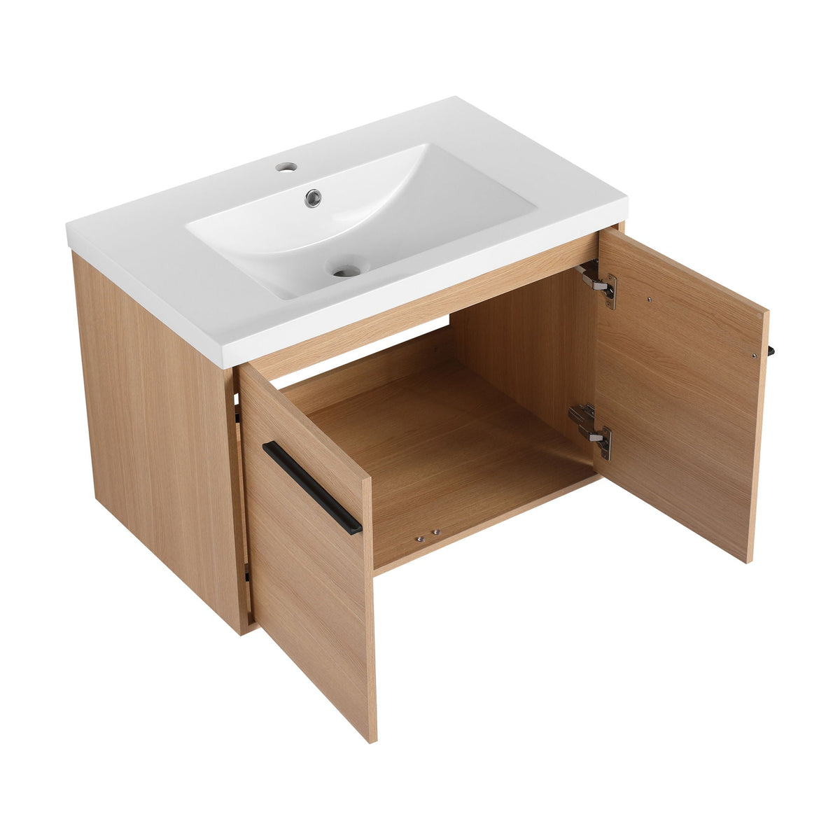 Bathroom Vanity Set With Resin Countertop Sink, 2 Doors