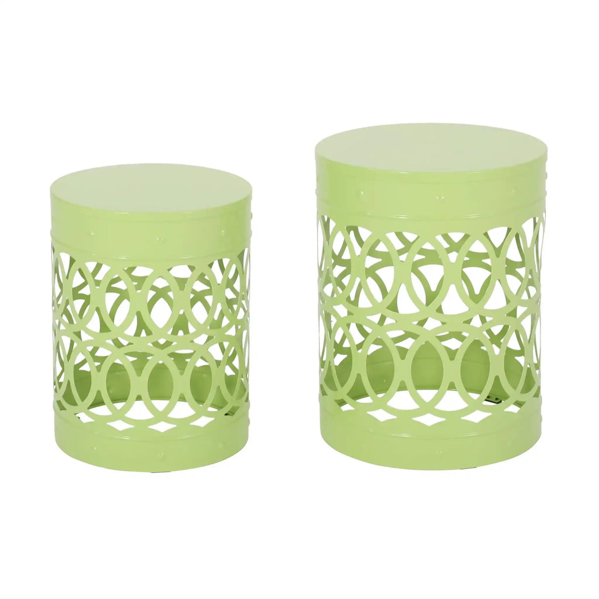 Outdoor Metal Set of 2 End Tables