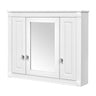 Wall Mounted Bathroom Cabinet with 5 Adjustable Shelves and Mirror - Black or White