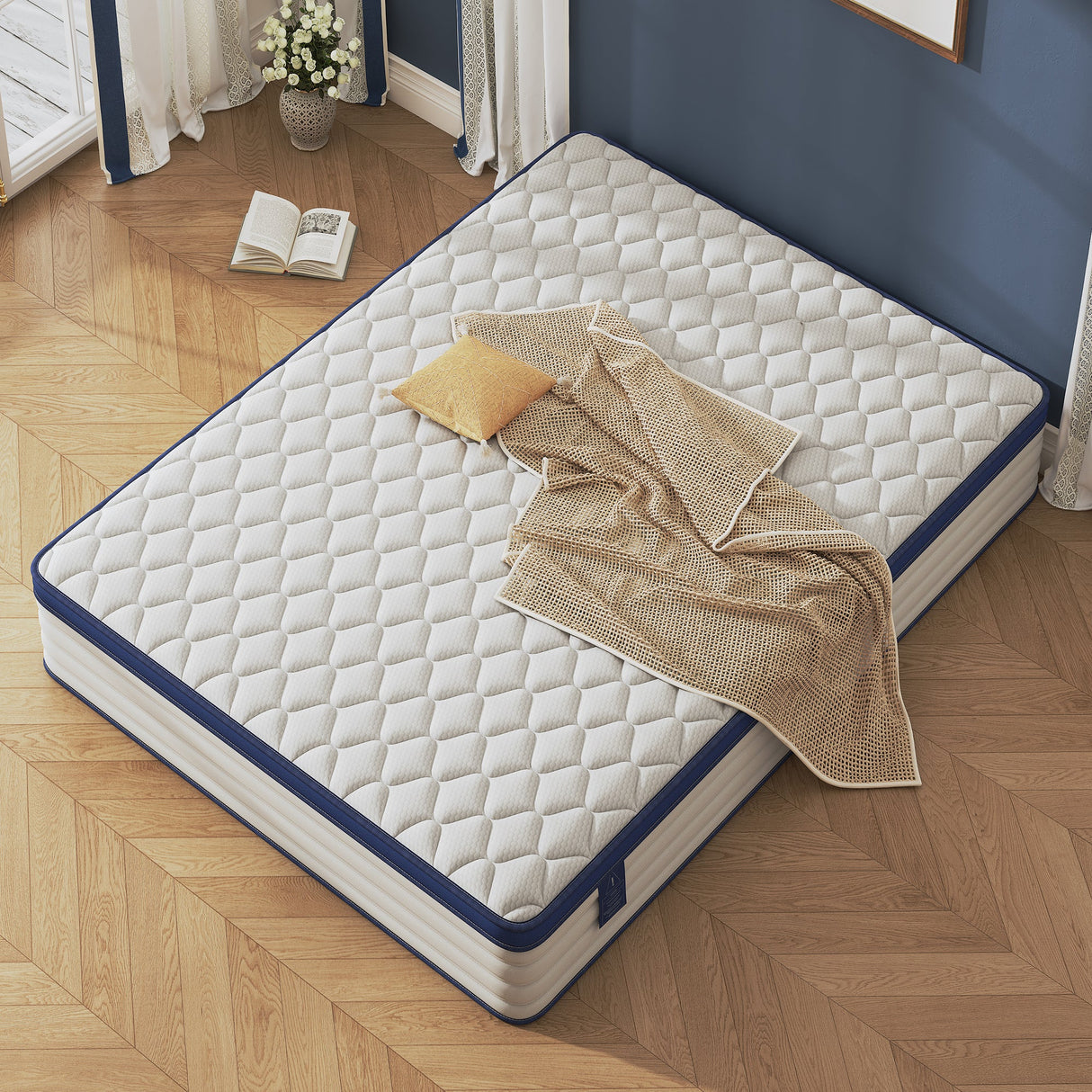 Gel memory foam mattress, double bed, roll pack boxed