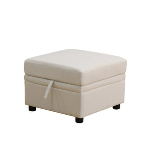 23" x 23" Off-White Square Ottoman