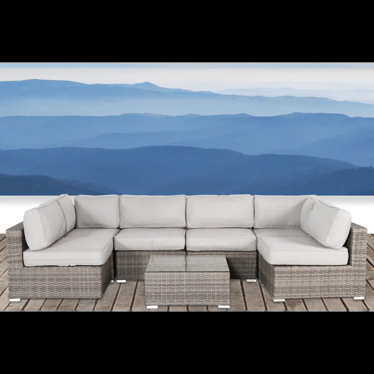 Outdoor Wicker Seating Group With Cushions