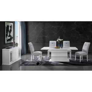 Buffet with Clear Glass Inlay - 61.8" Wide, High Gloss Finish