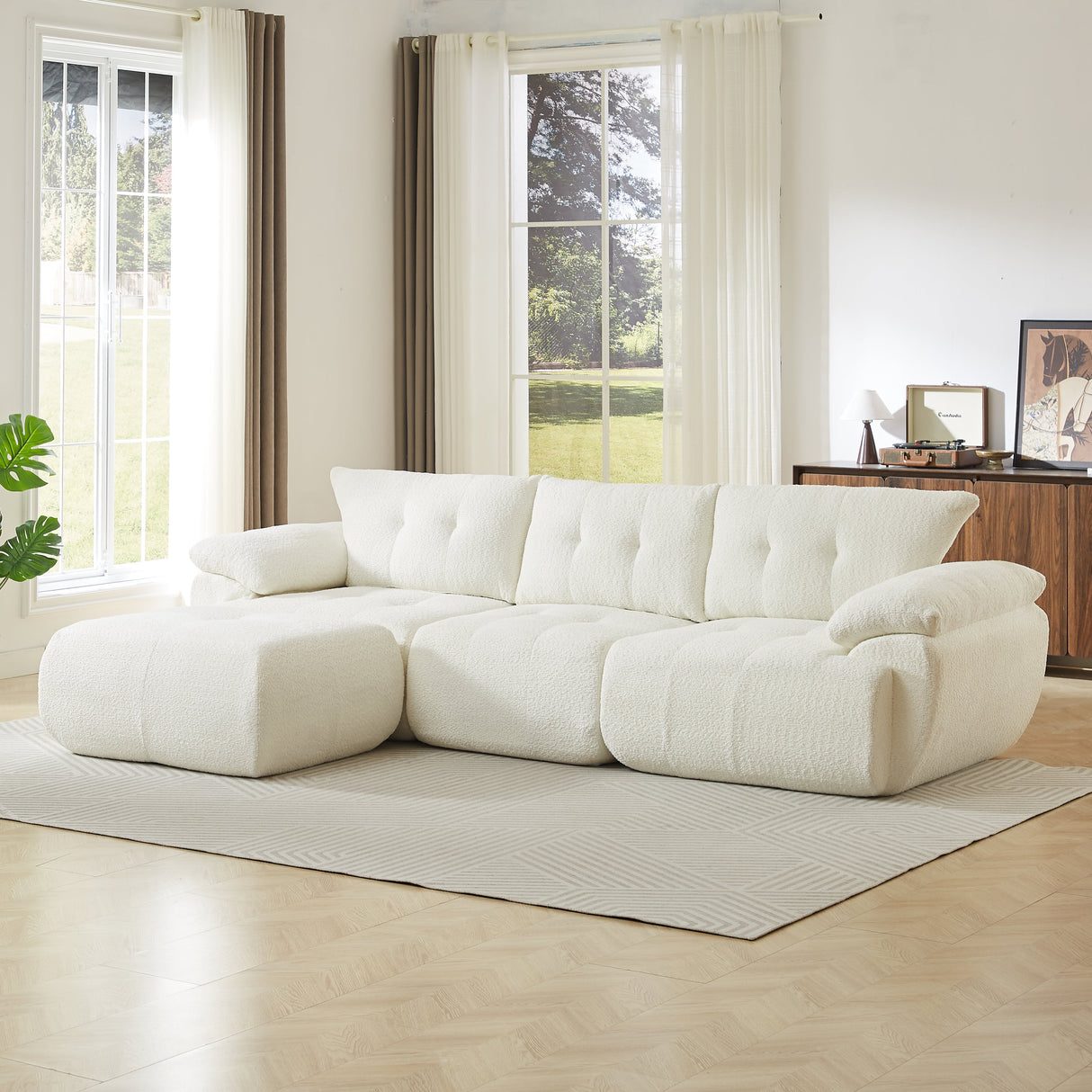 115'' Large Modern 3-Seater Sofa