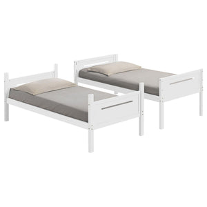 Bunk Bed With Built In Ladder, Safety Guardrails And Angled Access Step