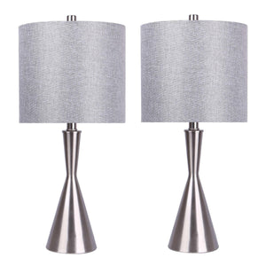 Gemma 23" Contemporary Metal Table Lamp Set of 2