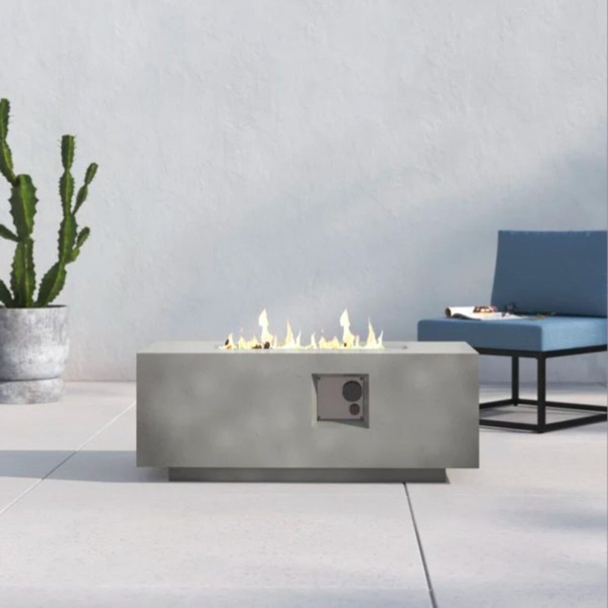 Propane Outdoor Durable Fire Pit Table - Gray
