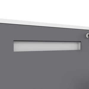 2-Drawer Mobile File Cabinet With Lock,On 360° Wheels, Holds A4/Letter/Legal Files - White