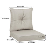 Outdoor Deep Seat Cushions for Patio Furniture Waterproof Set, Beige Polyester 24x24x4 Inches