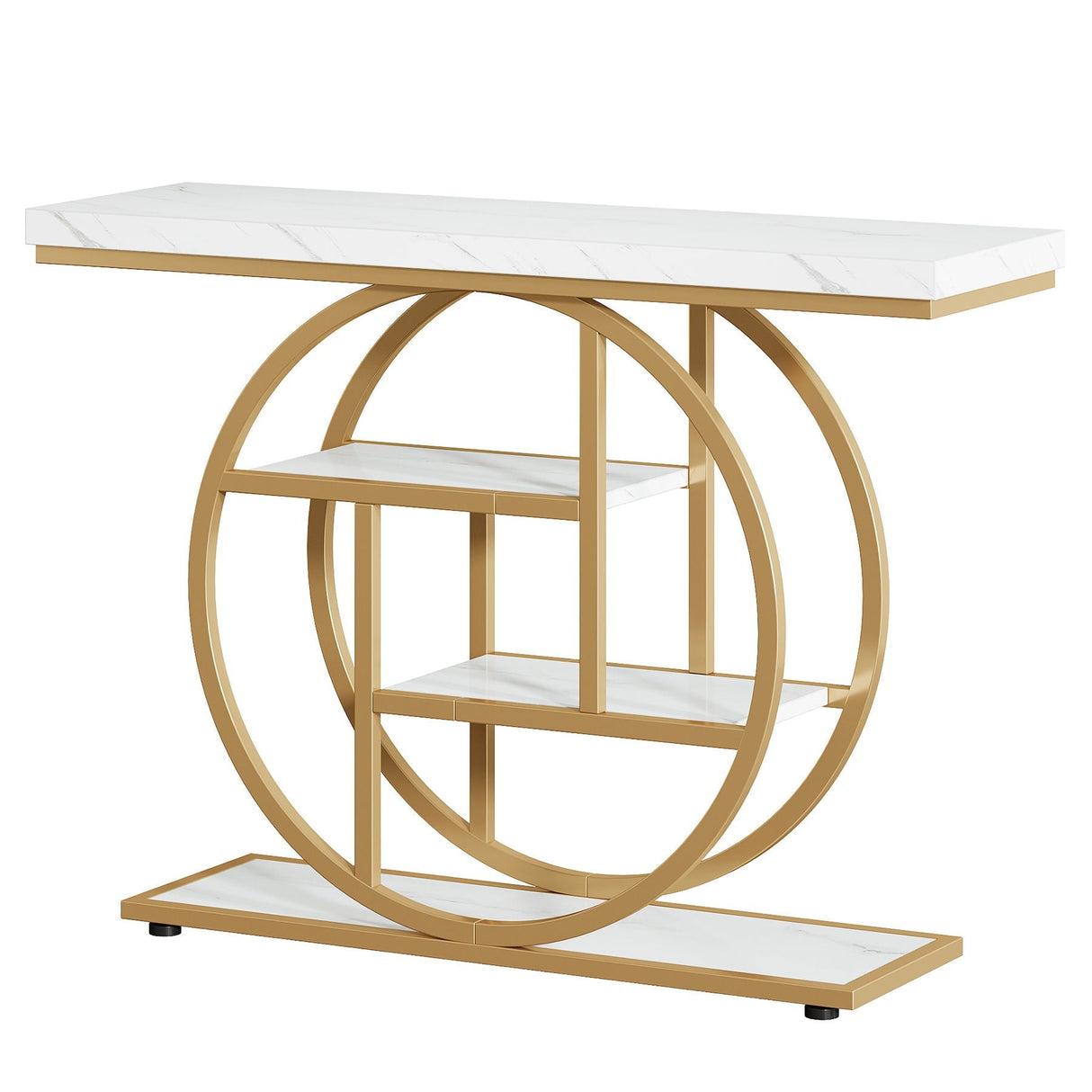 Console Table With 4-Tier Design For Living Hallway