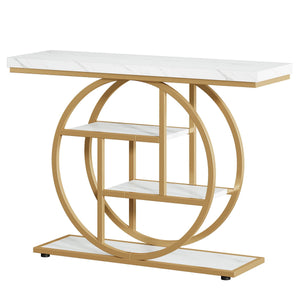 Console Table With 4-Tier Design For Living Hallway