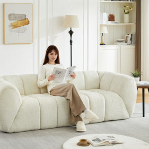 Quilted Cloud Sofa, Three-Seater - Beige